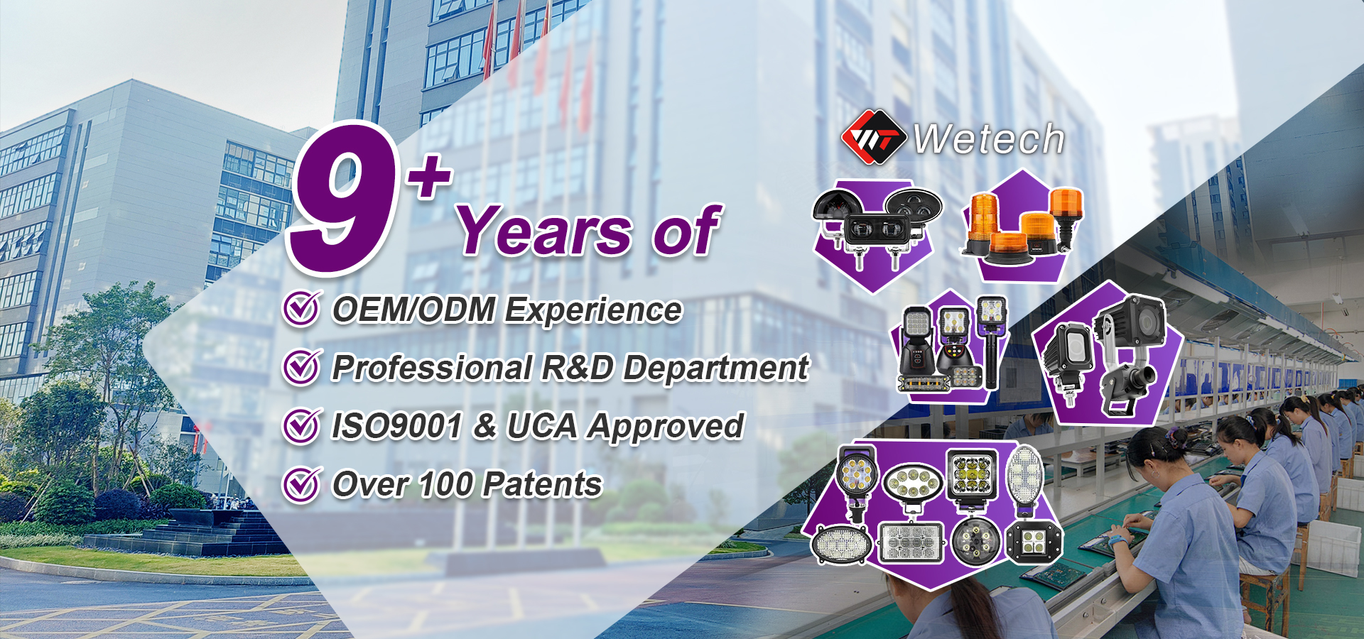 calidad Luz de la zona roja de la carretilla elevadora fábrica