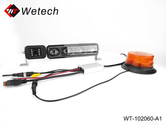 Luz de seguridad de carretilla elevadora con cámara de 360 grados 4 Dirección lateral Grabadora de visión amplia Camión Sistema de detección de colisión de punto ciego de proximidad