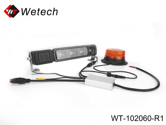 Sistema de caja de control de visualización de luz de advertencia de protección panorámica AI de montacargas de 360 grados para vehículos