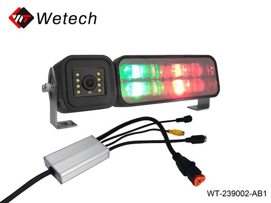 Sistema de detección de colisión y proximidad de punto ciego con luz de color rojo y verde para áreas peligrosas con IA para montacargas
