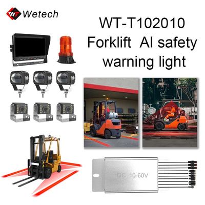Luz de advertencia de seguridad de IA para montacargas 10V - 80V Luz de zona roja para montacargas 10W Roja
