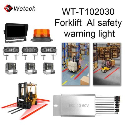 Luz de zona roja para montacargas con IA IP67, luces de seguridad rojas para montacargas de 10V a 80V