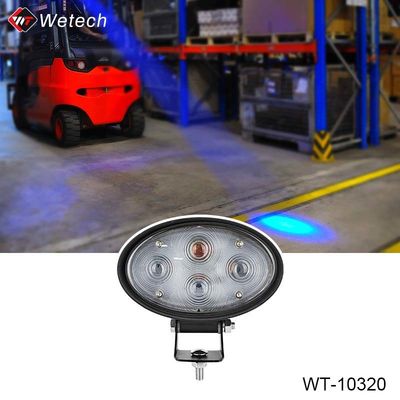 20W luz de punto azul del montacargas 10V - 80V luz de punto azul del montacargas con advertencia de zona de seguridad de colisión