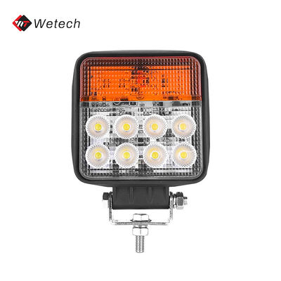 Foco de trabajo LED de 24W con haz de inundación, impermeable, 12V 24V DC, con señal de giro